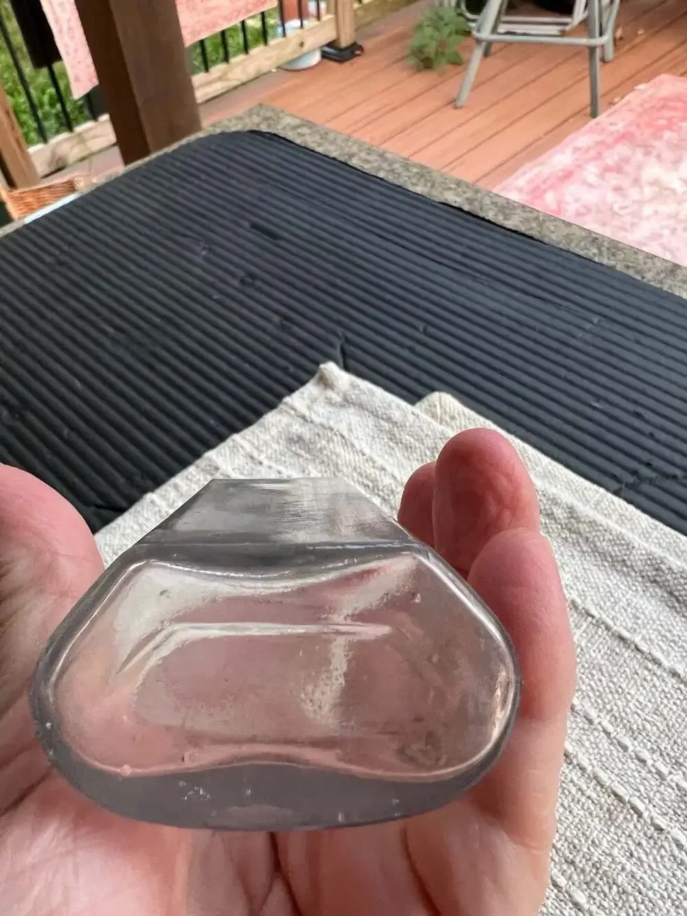 Vintage Graduated Clear Glass Apothecary Medicine Bottle with Embossed Measureme